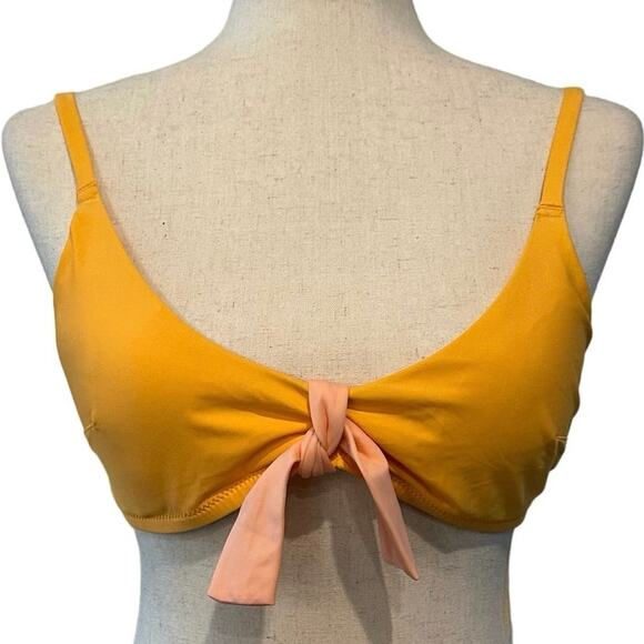 Women’s aerie bikini top Tie accent. Vibrant, orange size  L  new tag. - Picture 1 of 13